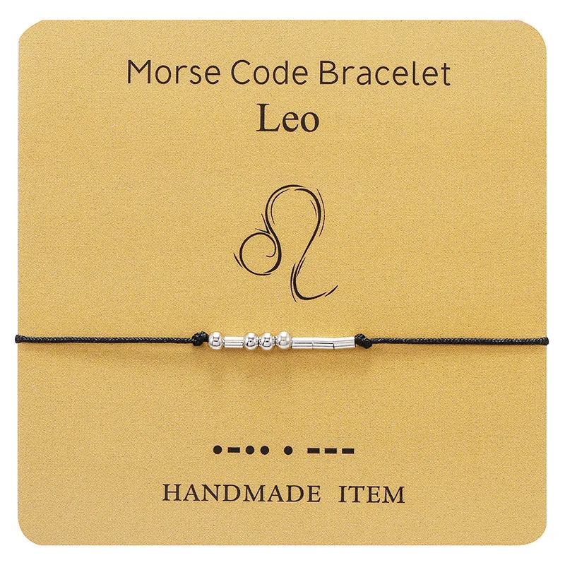 12 Constellation Morse Code Fashion Astrology Couples Bracelet