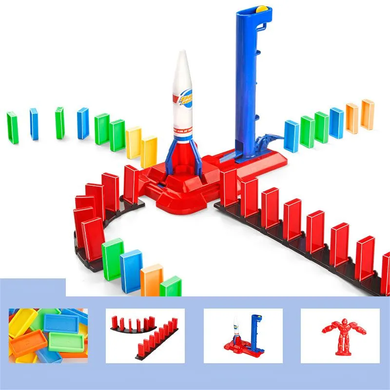 120 Pieces Domino Plane Rocket Toy Children's Educational Toy Set