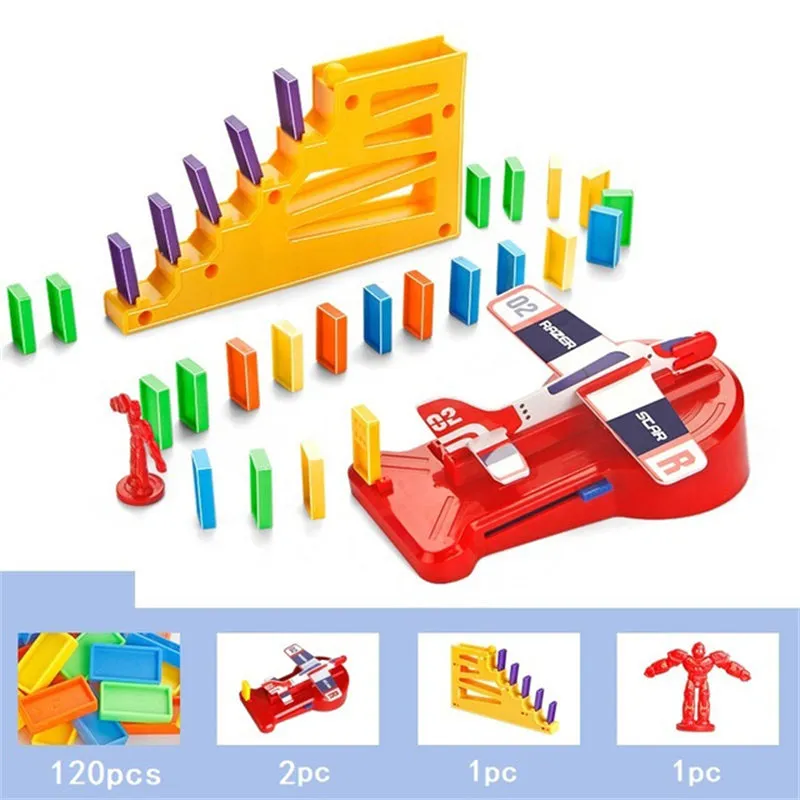 120 Pieces Domino Plane Rocket Toy Children's Educational Toy Set