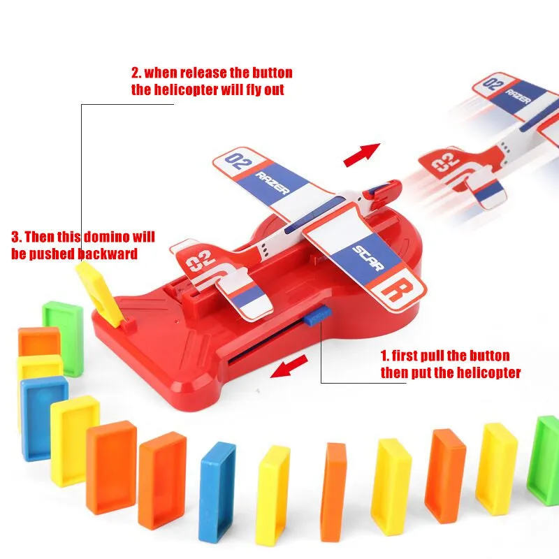 120 Pieces Domino Plane Rocket Toy Children's Educational Toy Set