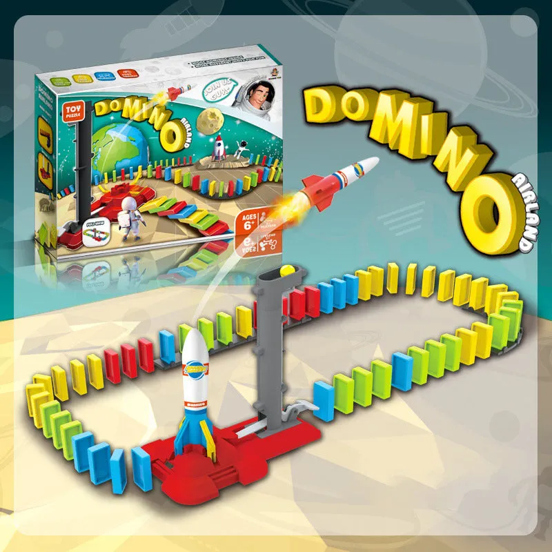 120 Pieces Domino Plane Rocket Toy Children's Educational Toy Set