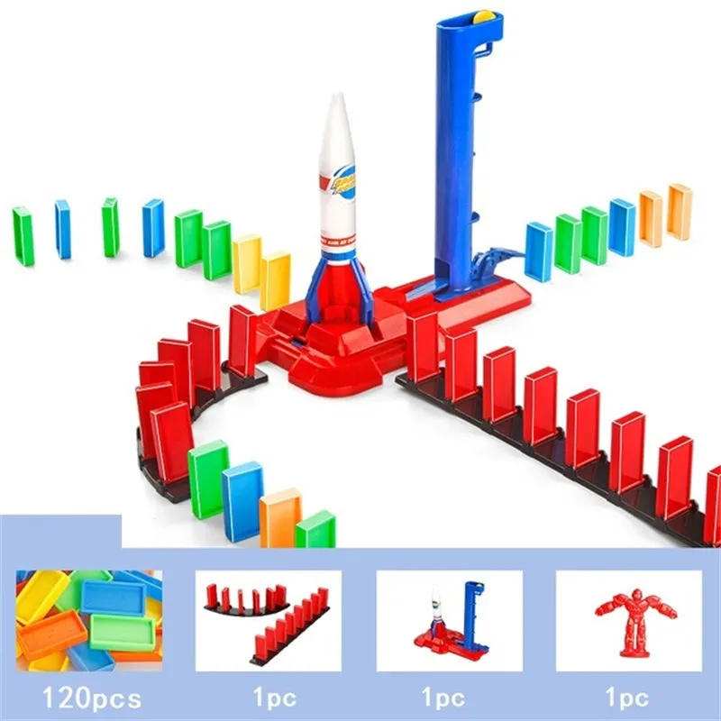 120 Pieces Domino Plane Rocket Toy Children's Educational Toy Set