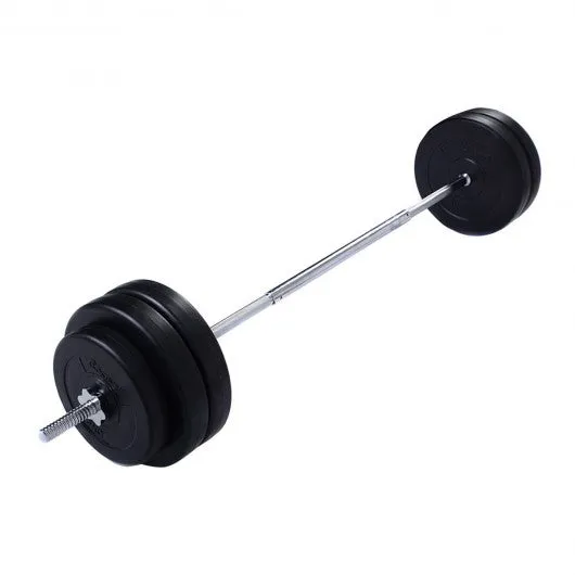 124 lbs Lifting Exercise Curl Bar Barbell Weight Set