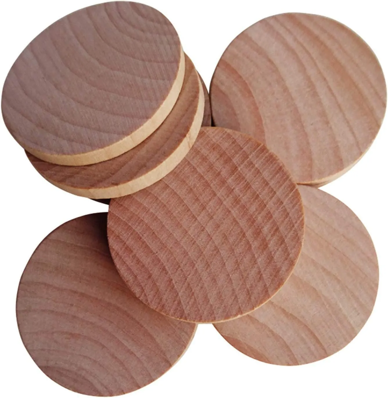 1.5 Inch Natural Wood Slices Unfinished round Wood Coins for DIY Arts & Crafts Projects, 200 per Pack