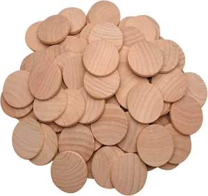 1.5 Inch Natural Wood Slices Unfinished round Wood Coins for DIY Arts & Crafts Projects, 200 per Pack