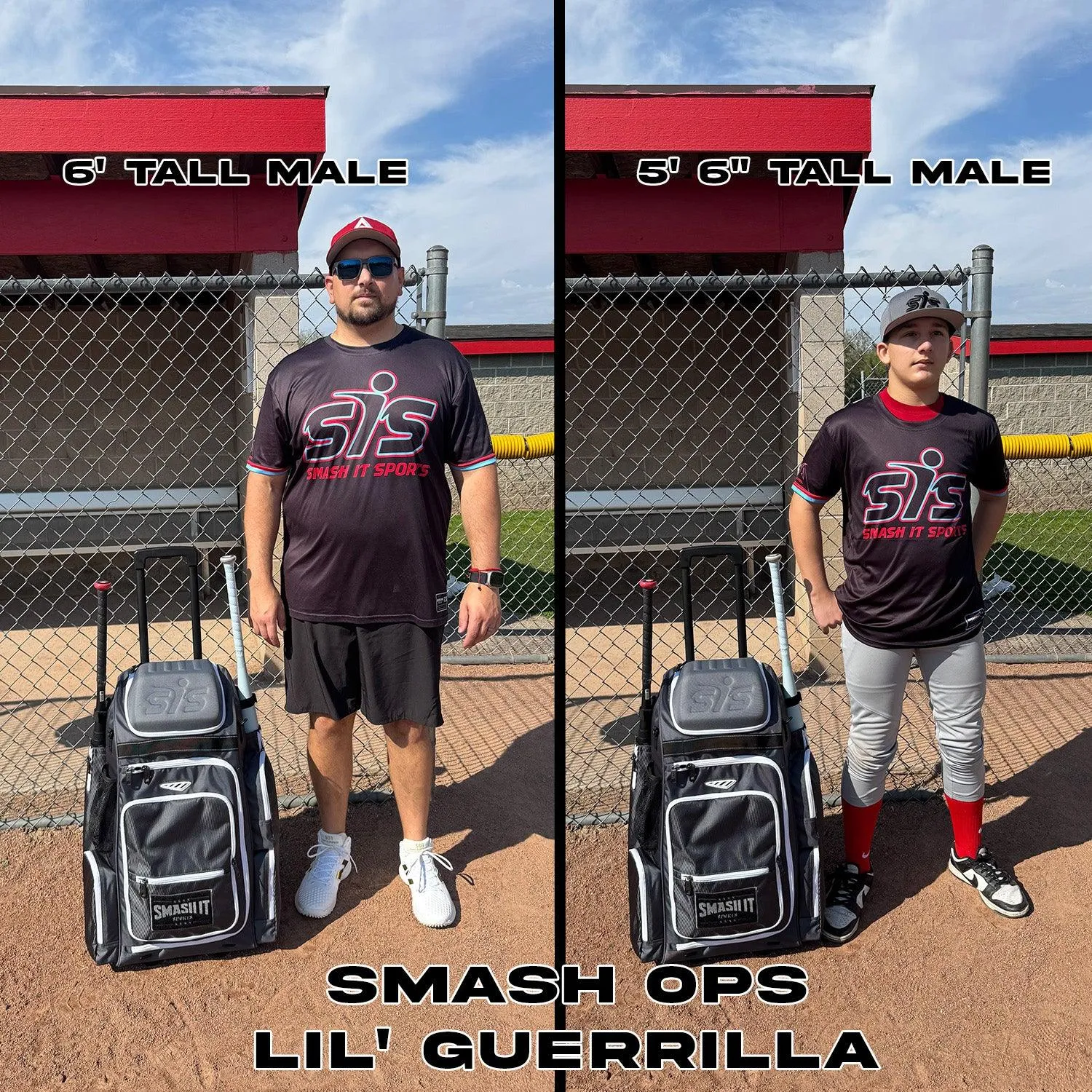 2025 Smash Ops Lil’ Guerrilla Hybrid Roller/Bat Pack Bag - Black Camo