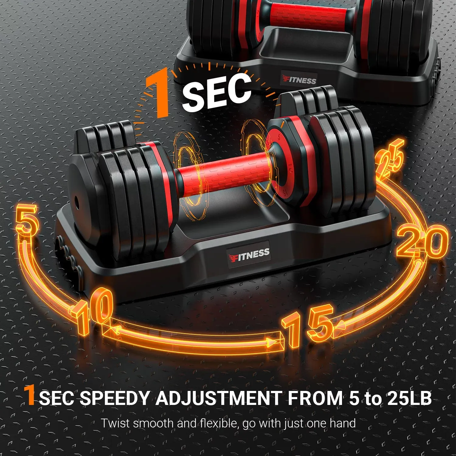 25 lbs 5 in 1 Adjustable Dumbbell Free Weights