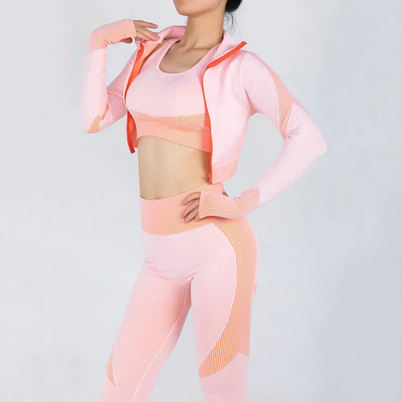 3 Pieces Women Fitness Sport Seamless Yoga Sets