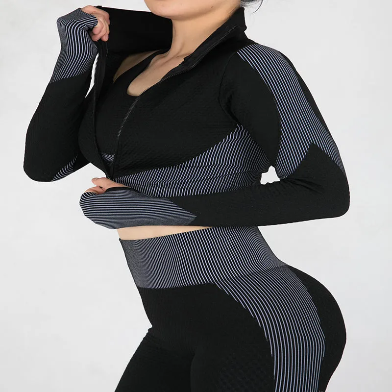 3 Pieces Women Fitness Sport Seamless Yoga Sets