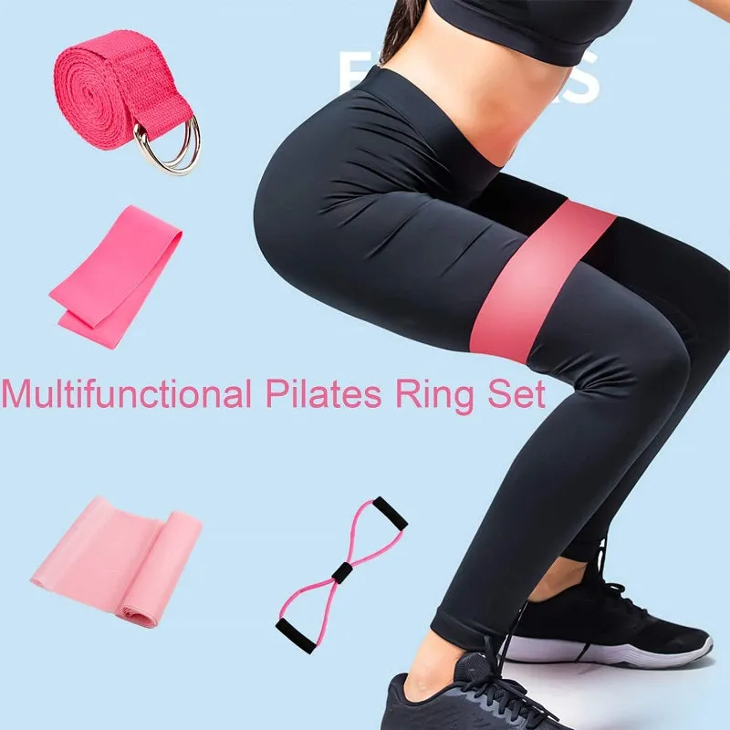 5 Pieces Pilates Ring Set Home Yoga Magic Circle Workouts Kit