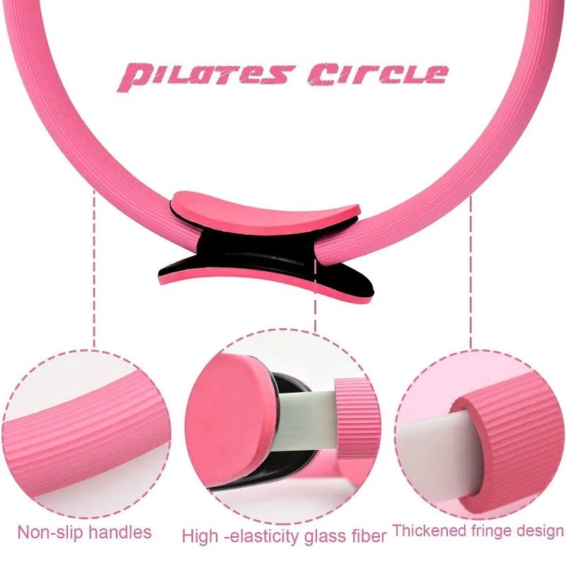 5 Pieces Pilates Ring Set Home Yoga Magic Circle Workouts Kit