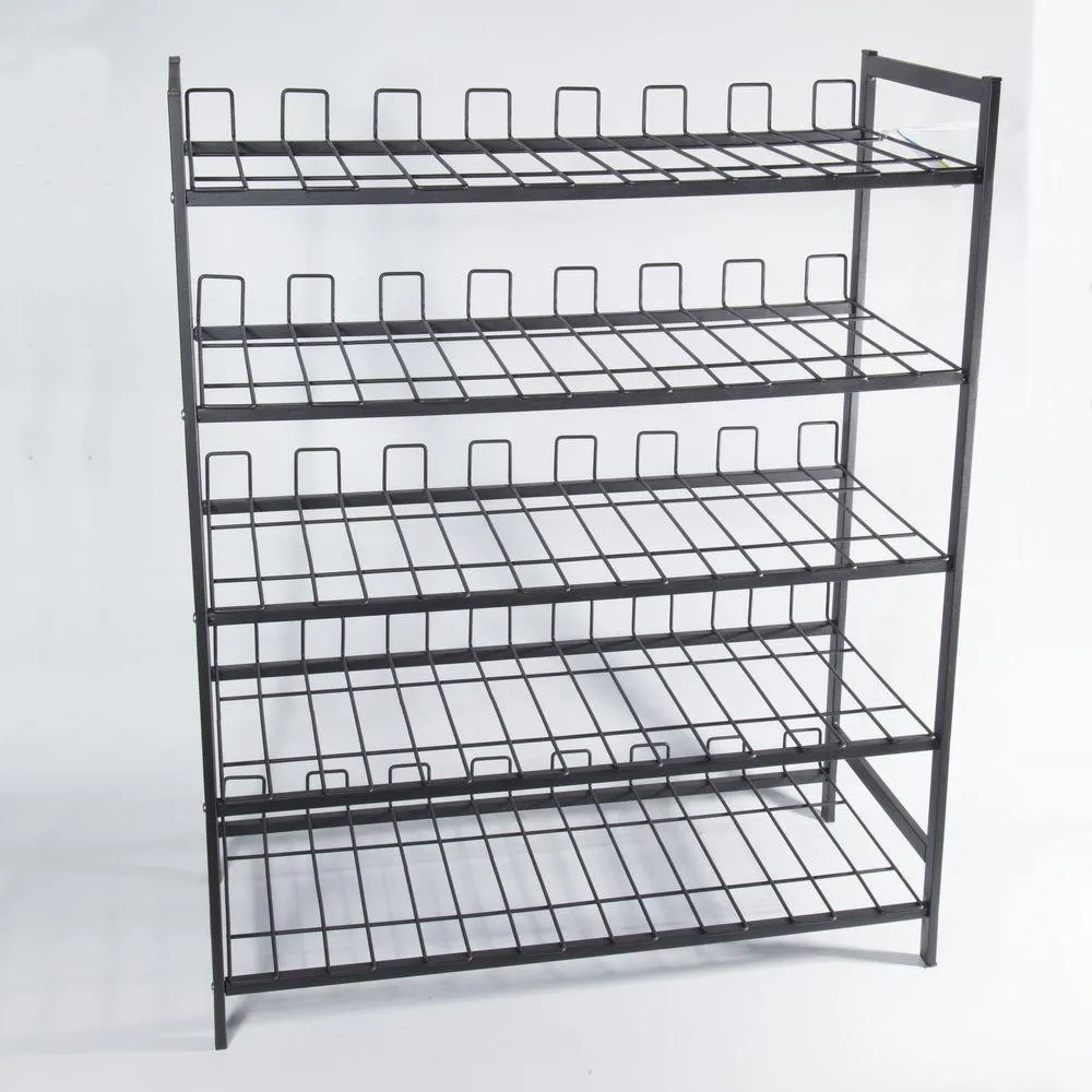 5 Tier Powder Coated Shoe Rack Black