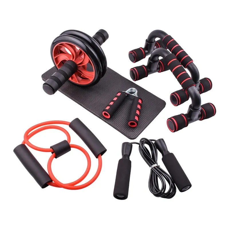 7PCS Abdominal Wheel Roller Set Full Body Core Workout Equipment