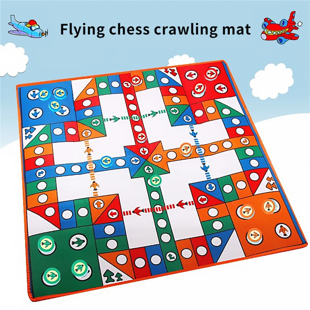 82cm x 82cm Kids Flying Chess Carpet Floor Aeroplane Blanket Toy