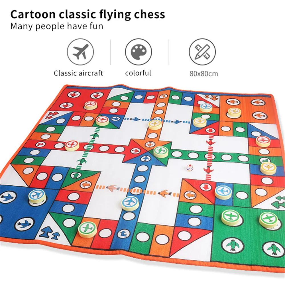 82cm x 82cm Kids Flying Chess Carpet Floor Aeroplane Blanket Toy