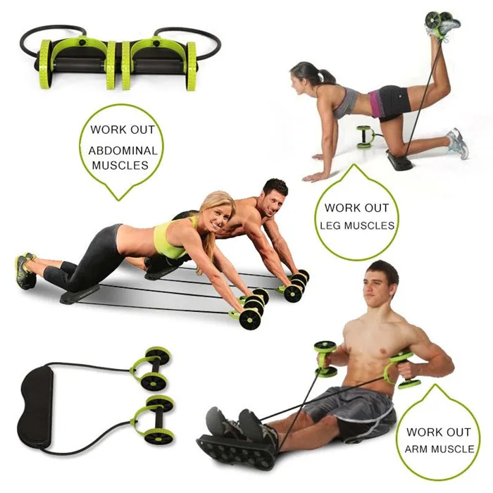 Abdominal Exercise Roller Resistance Band Core Strength Waist Slimming Trainer