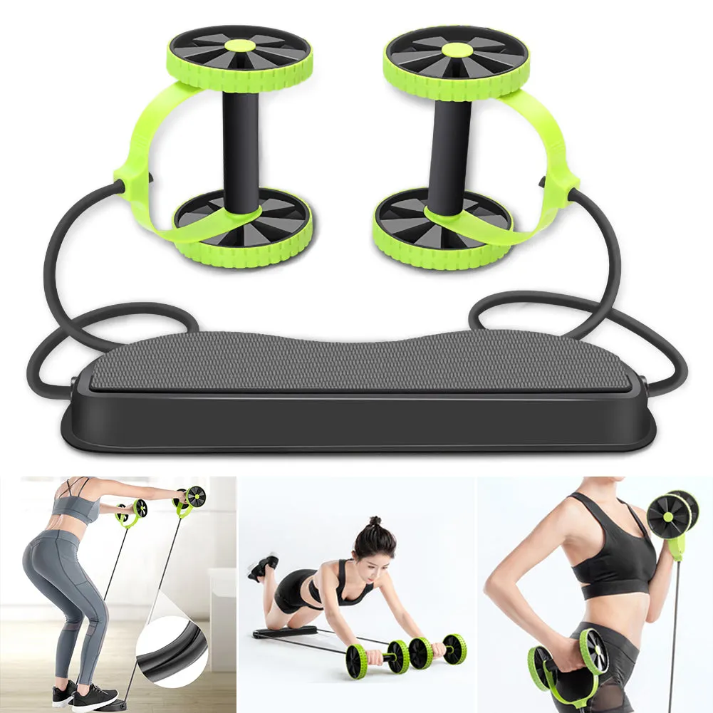 Abdominal Exercise Roller Resistance Band Core Strength Waist Slimming Trainer