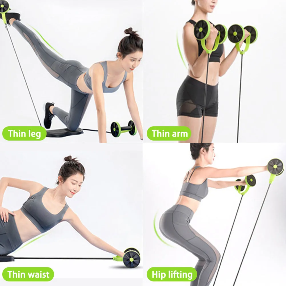 Abdominal Exercise Roller Resistance Band Core Strength Waist Slimming Trainer