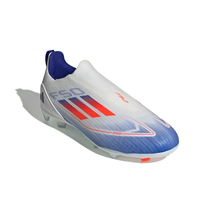 Adidas Junior Firm/Multi-Ground Boots F50 League White/Solar Red/Lucid Blue