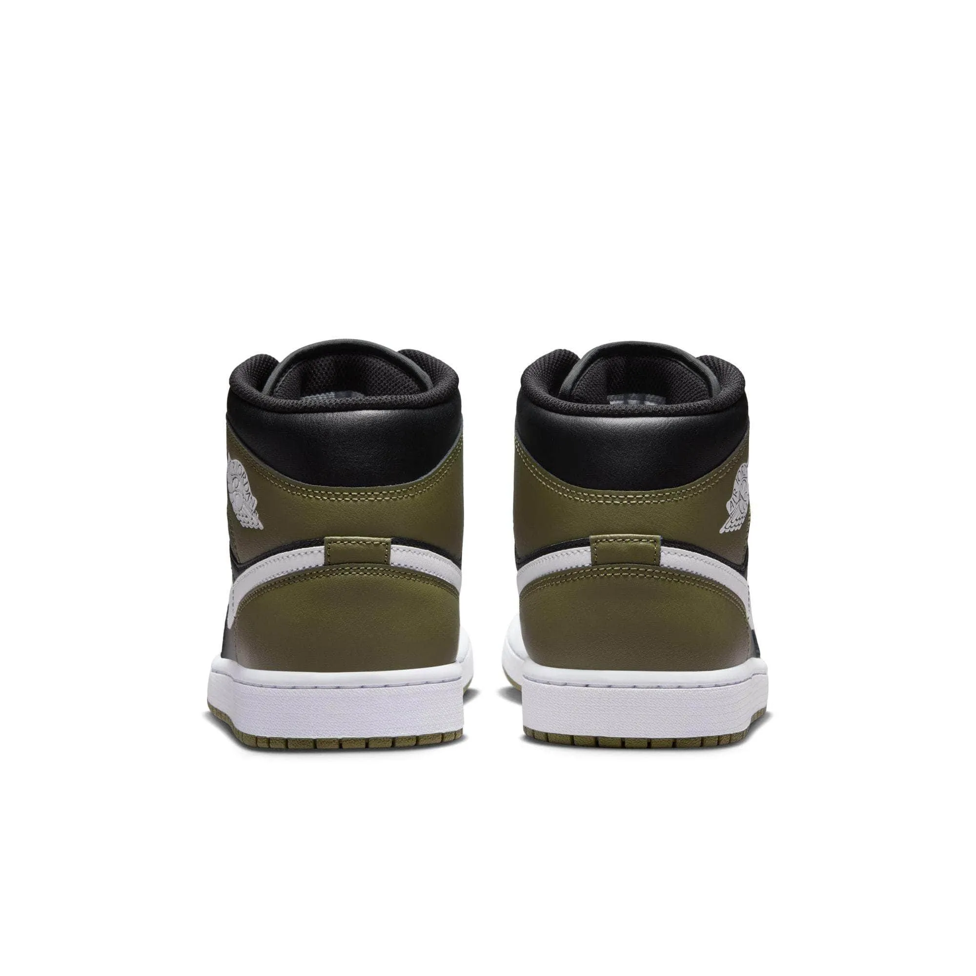 Air Jordan 1 Mid "Black White Olive" - Men's