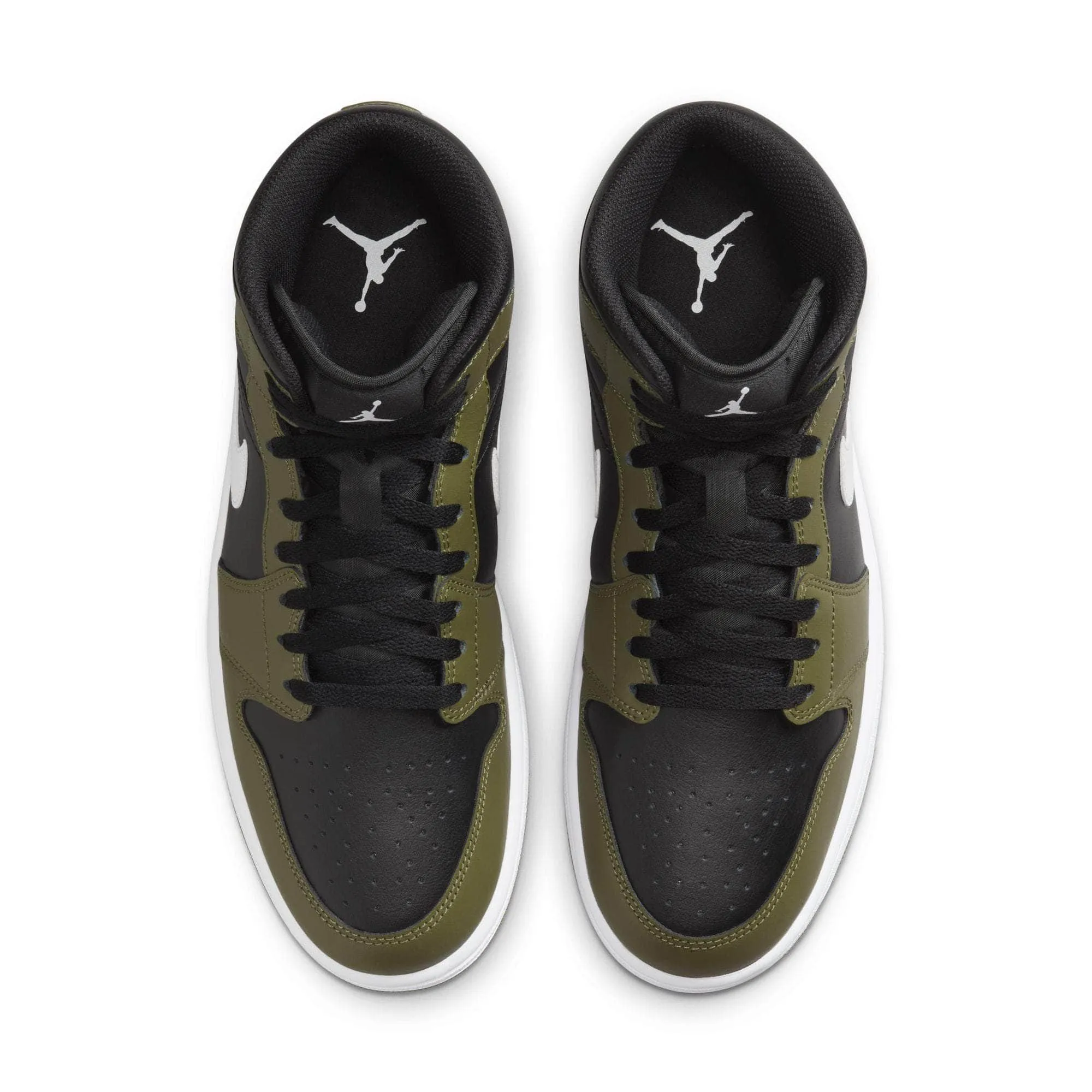 Air Jordan 1 Mid "Black White Olive" - Men's