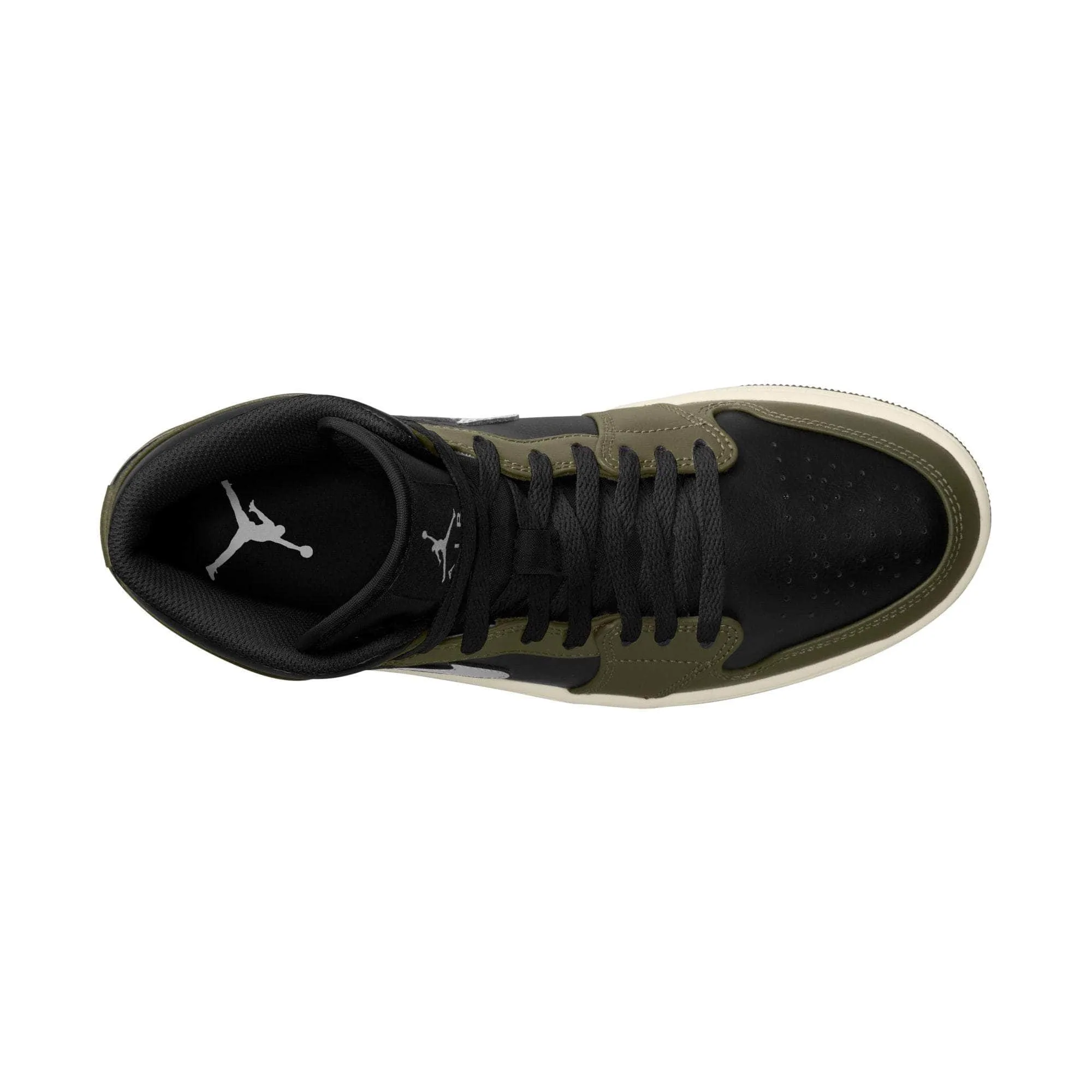 Air Jordan 1 Mid "Black White Olive" - Men's