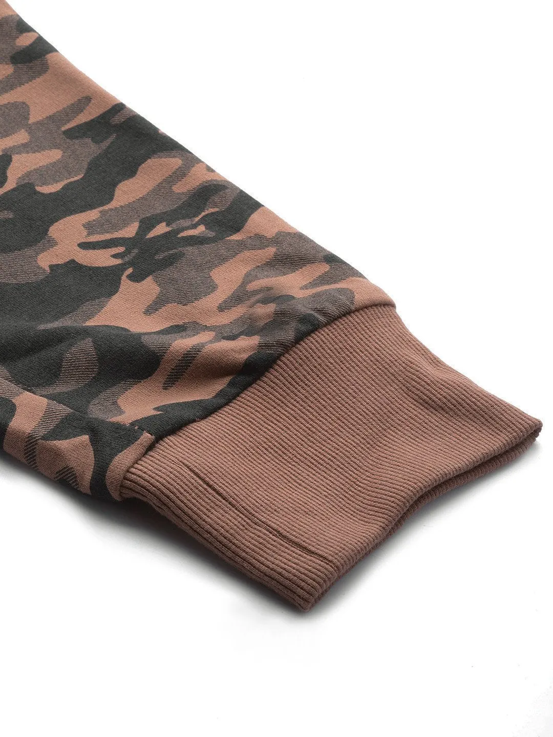 Alcis Men Brown & Black Camouflage Print Joggers