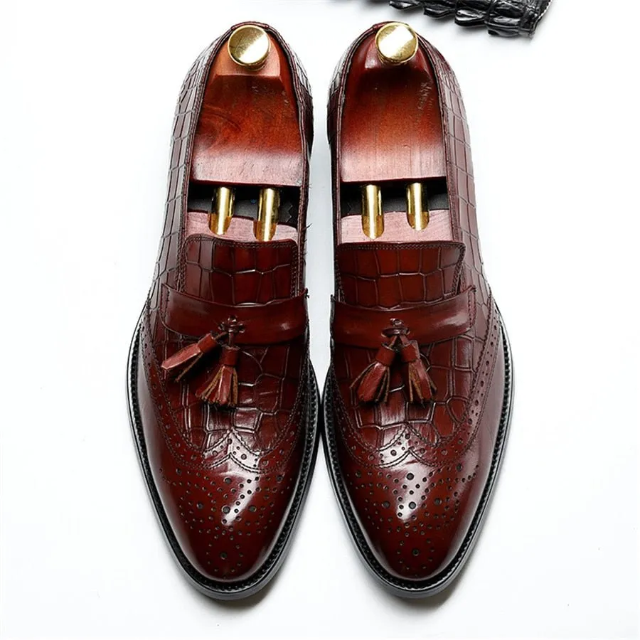 AlliLuxe Vintage Tassel Brogue Dress Shoes