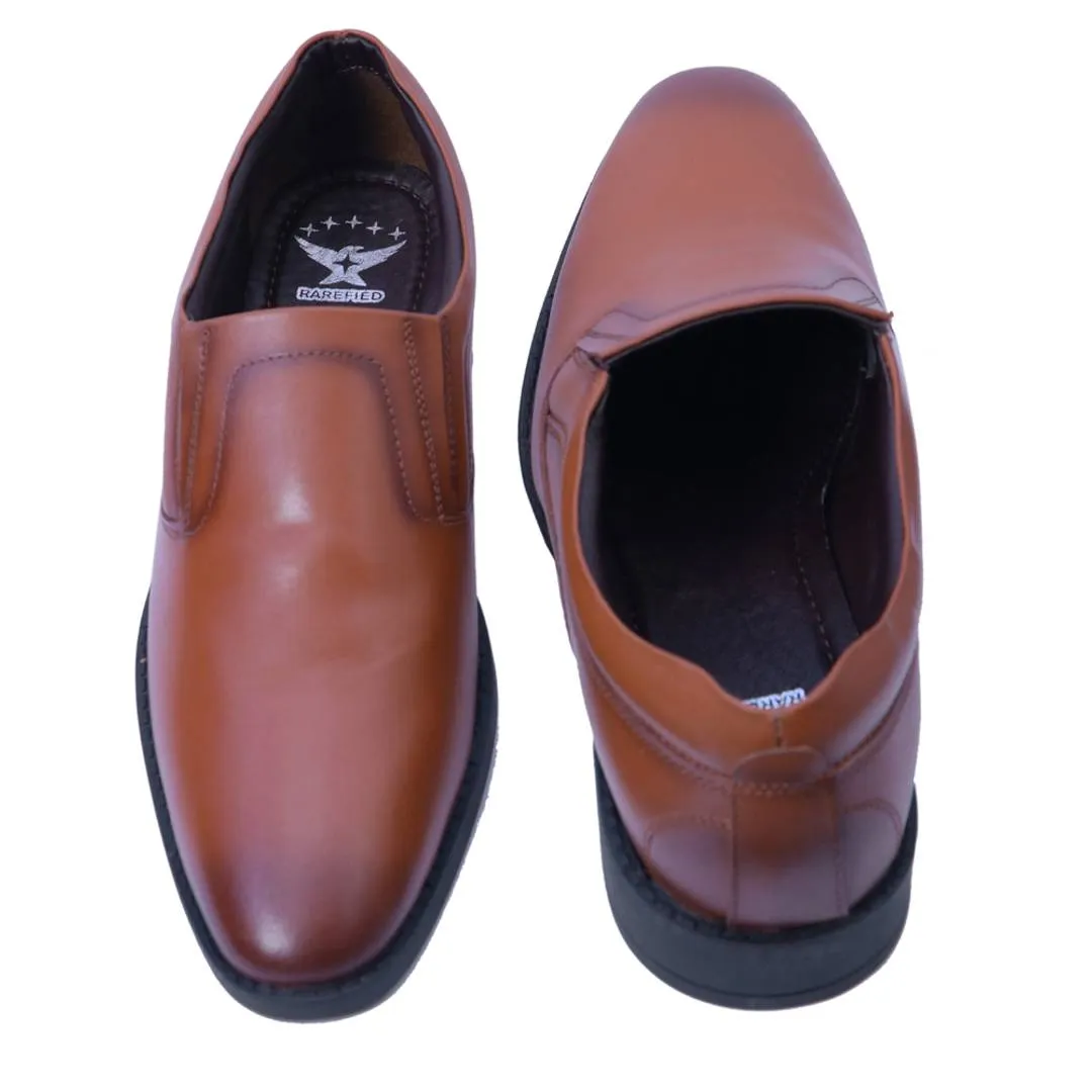 Alluring Synthetic Leather Tan Formal Shoes For Men