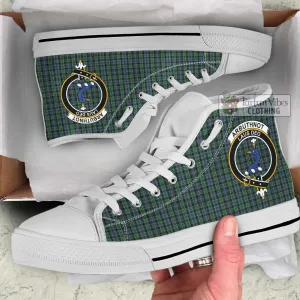 Arbuthnot Tartan High Top Shoes with Family Crest