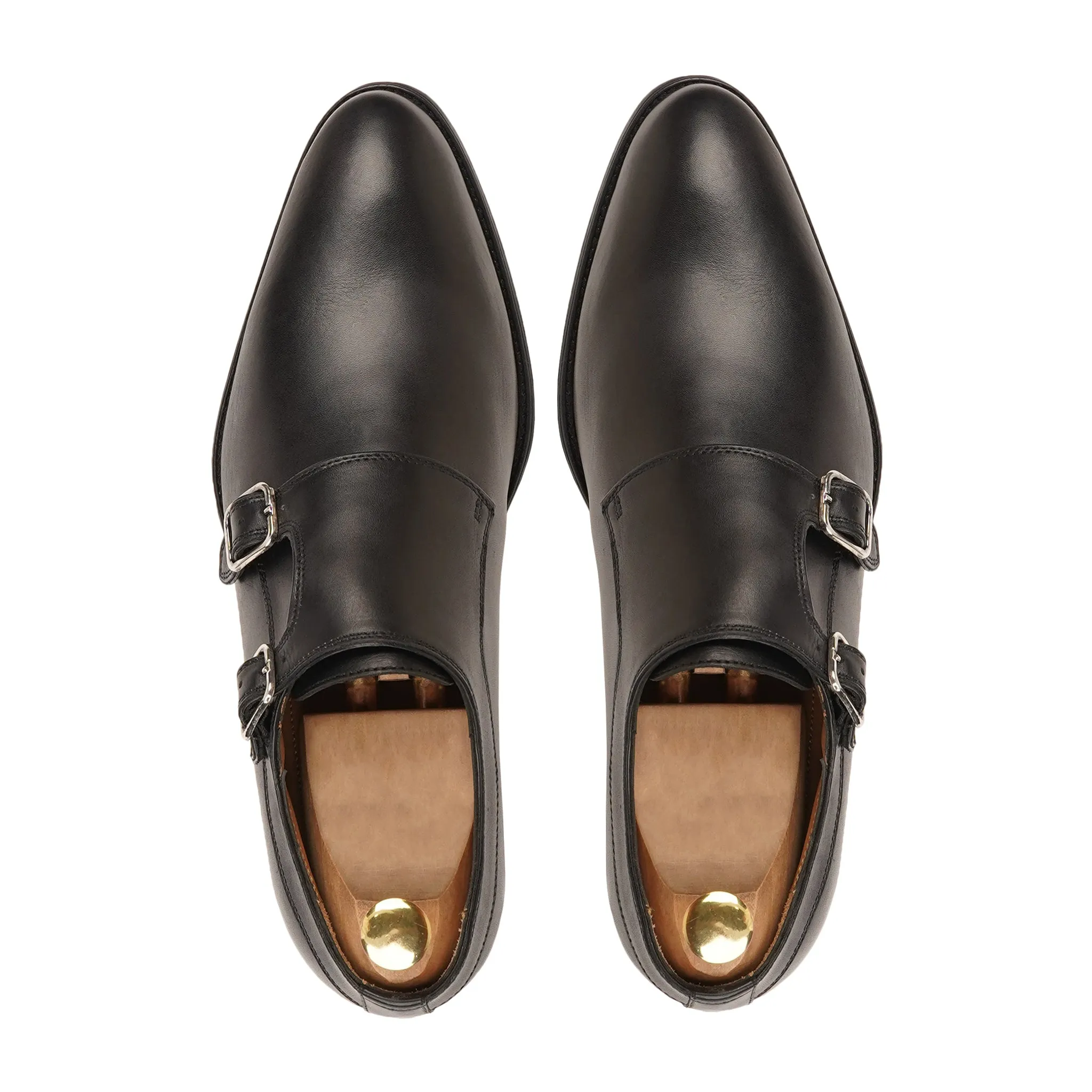 Artista - Men's Black Calf Leather Double Monkstrap