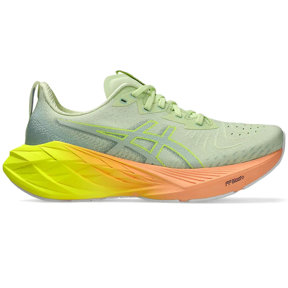 Asics Women's Novablast 4 Paris Running Shoes Cool Matcha / Safety Yellow