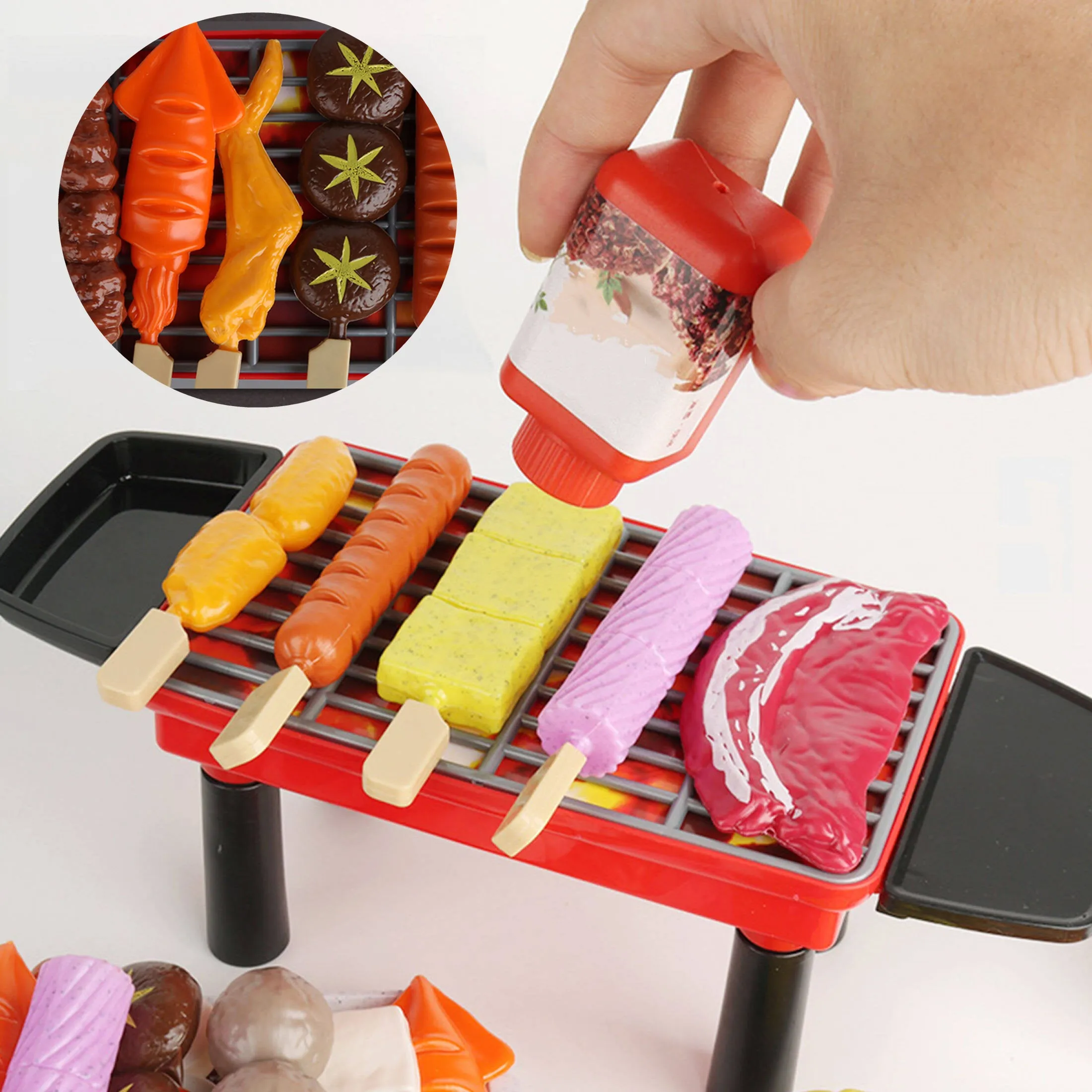 BBQ Simulation Chinese Western Food Kitchen Tableware Toy Set