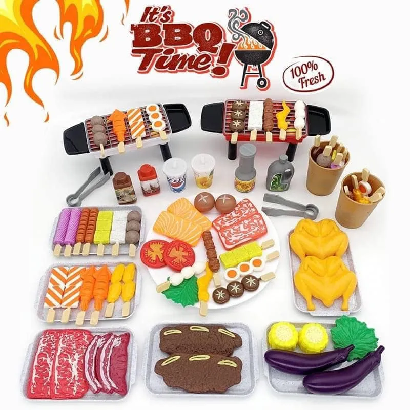 BBQ Simulation Chinese Western Food Kitchen Tableware Toy Set