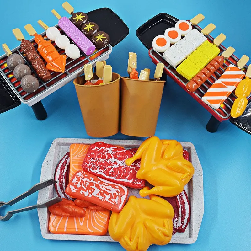 BBQ Simulation Chinese Western Food Kitchen Tableware Toy Set