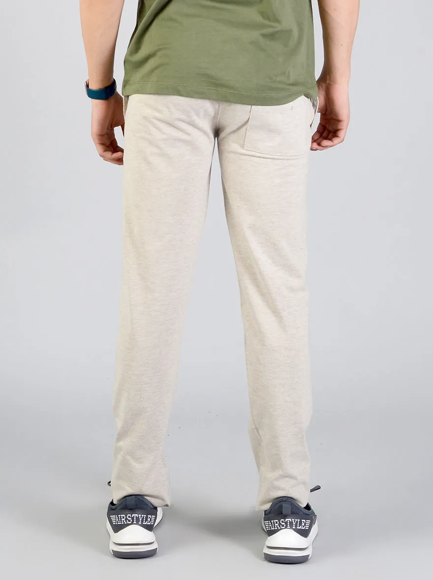 Beige Solid Regular Fit Track Pants | JadeBlue