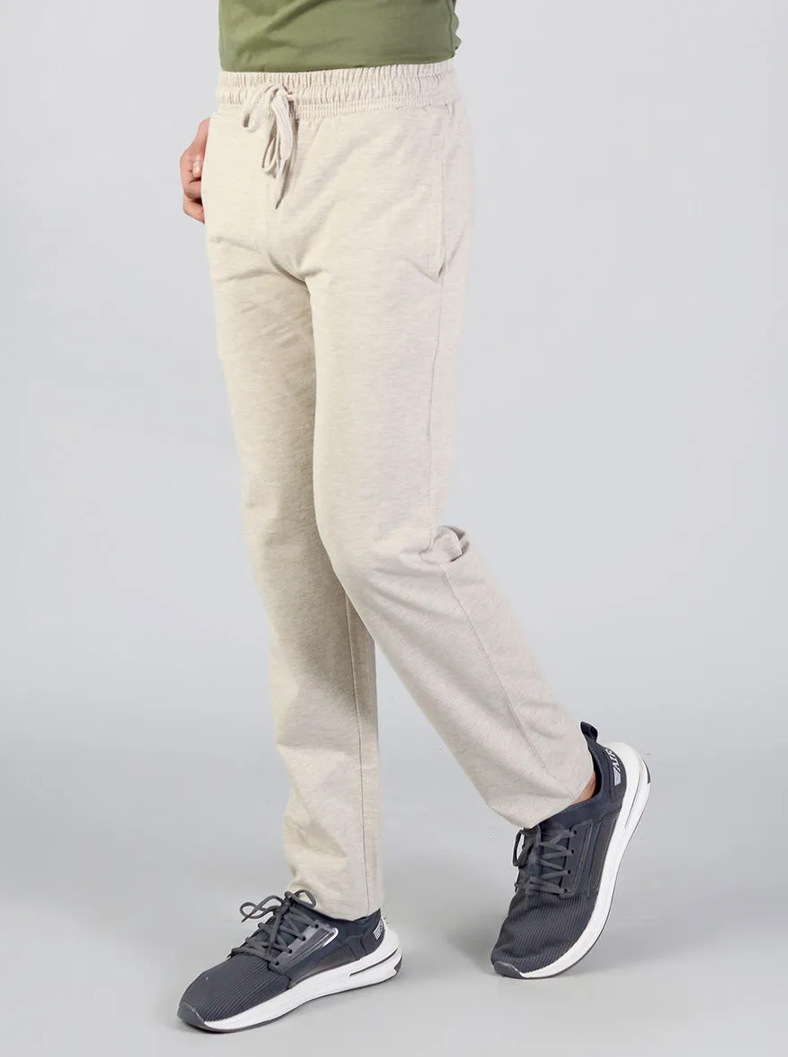 Beige Solid Regular Fit Track Pants | JadeBlue