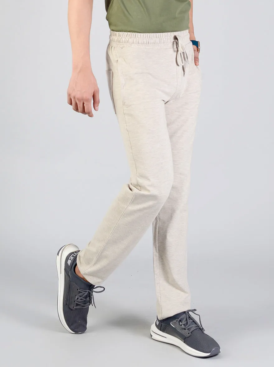 Beige Solid Regular Fit Track Pants | JadeBlue