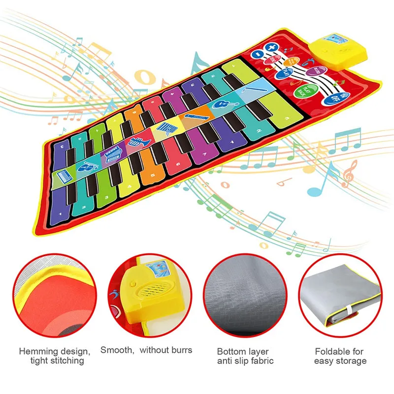 Big Size Double Row Multifunctional Musical Instrument Piano Mat for Kids