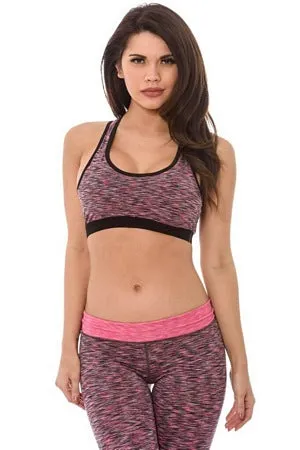 Black & Pink Sports Bra