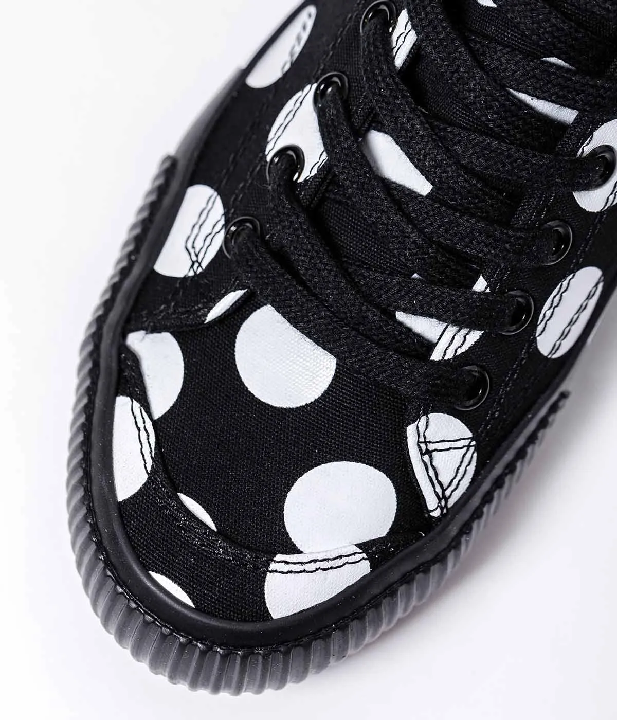 Black Canvas Polka Dot Sneakers