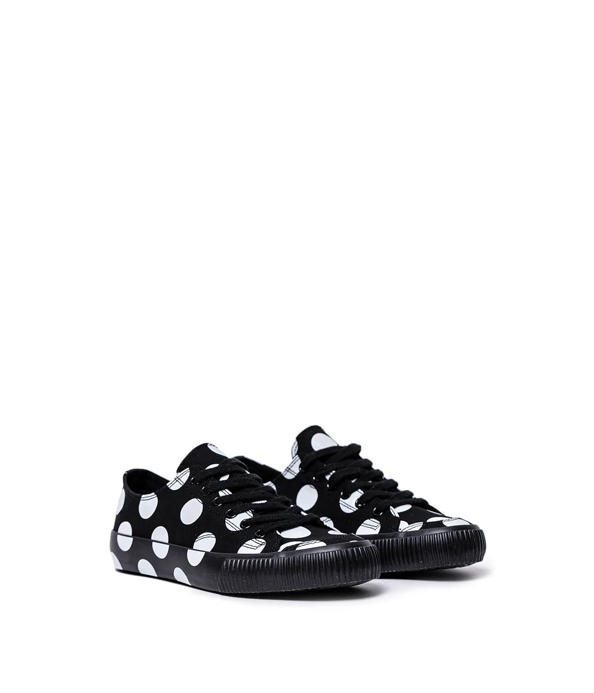 Black Canvas Polka Dot Sneakers