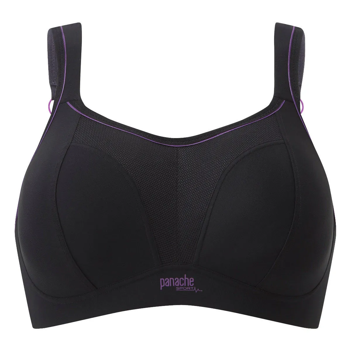 Black Sports Bra Non-Wired - Panache