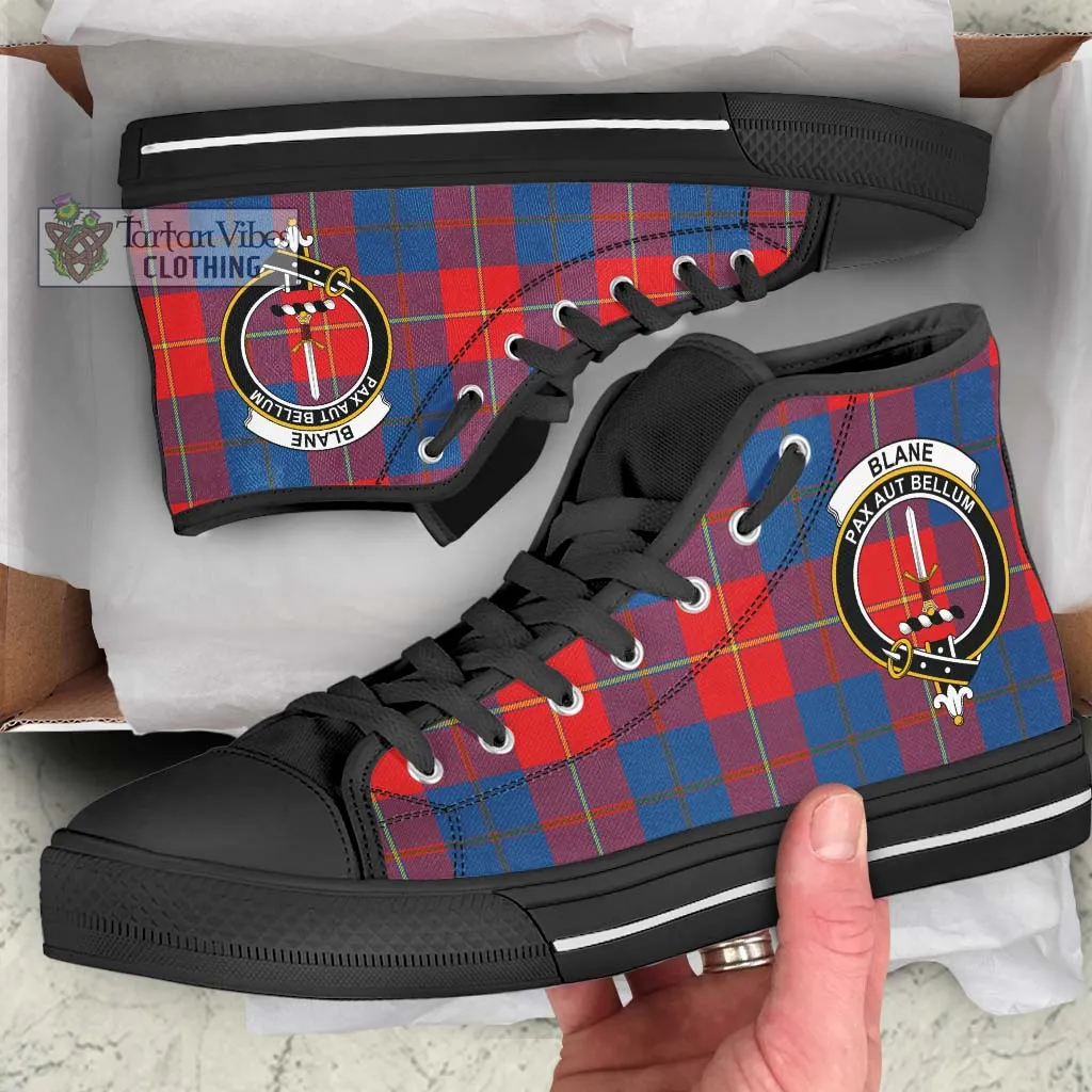 Blane Tartan High Top Shoes with Family Crest