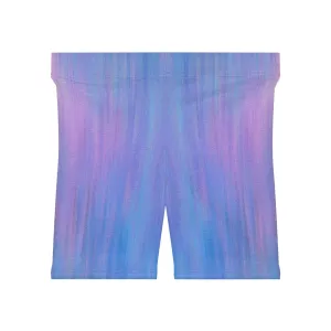 Blue & Purple Metalic - Inovax Women's Biker Shorts