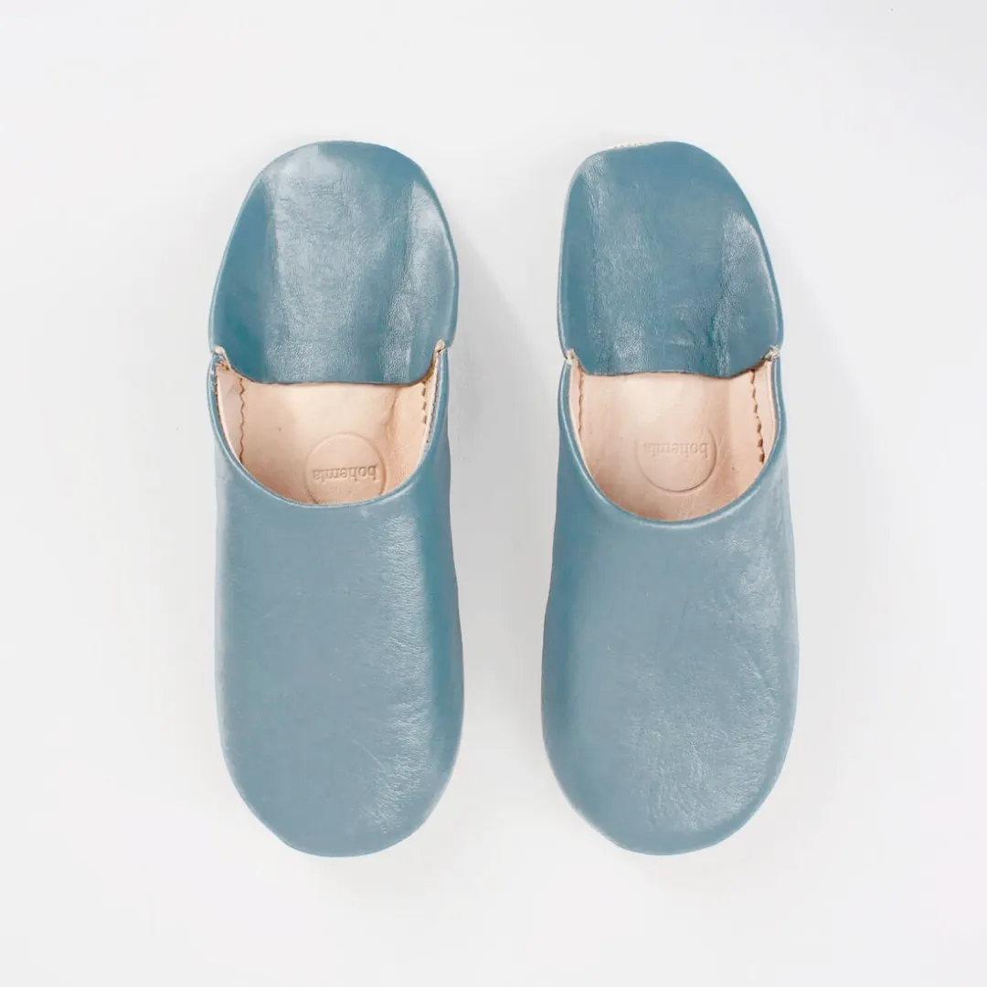 Blue Grey Medium Babouche Slippers