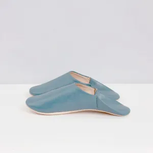 Blue Grey Medium Babouche Slippers