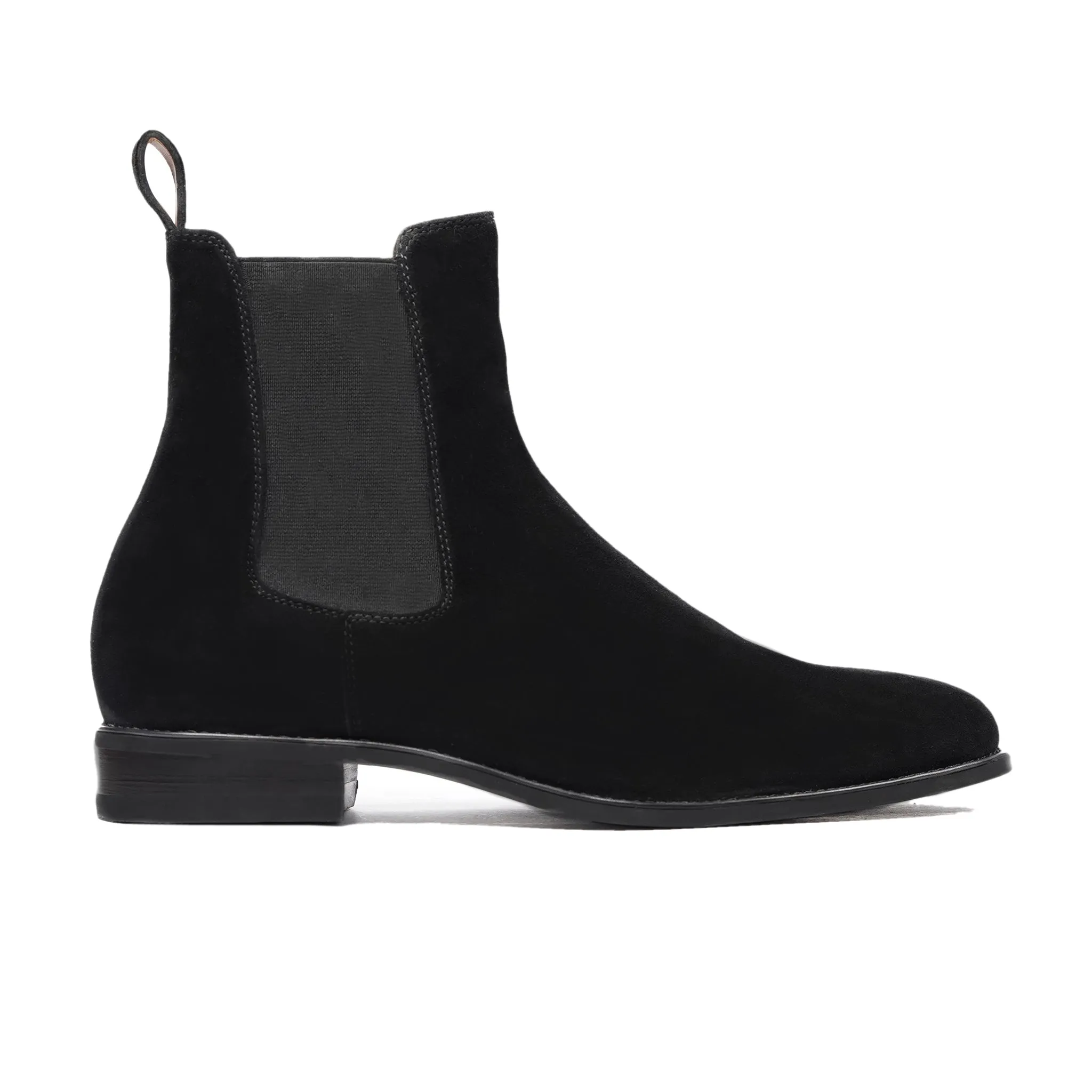 Bochum - Men's Black Kid Suede Chelsea Boot