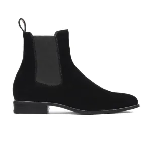 Bochum - Men's Black Kid Suede Chelsea Boot