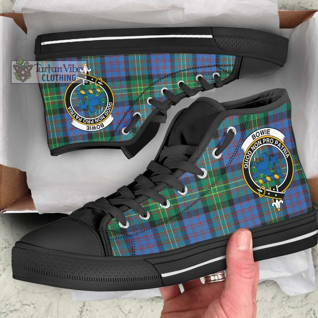 Bowie Ancient Tartan High Top Shoes with Family Crest